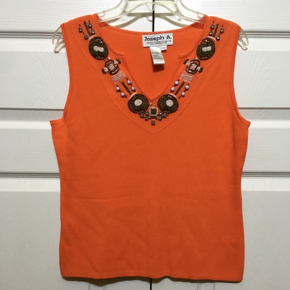JOSEPH A. BEADED & JEWELED NECKLINE KNIT TOP - Picture 8 of 8